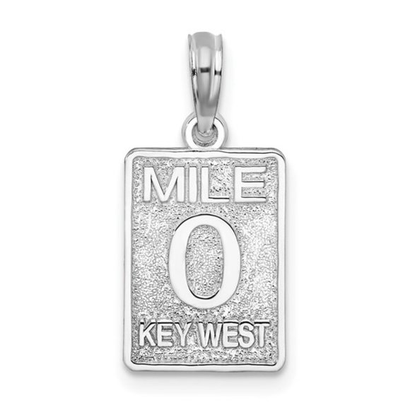 925 Silver Small Small Travel Charm Pendant, Key West Mile Marker 0 landmark - Picture 1 of 7